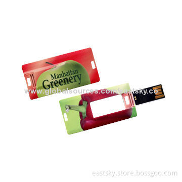 Business Card USB Flash Drives with Full Colorful Printing, CE-, FCC- and RoHS-certified